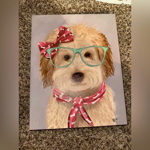 Hobby Lobby Cute Dog Portrait with Red Accessories - Picture 1 of 4